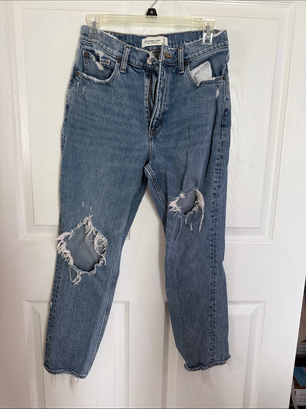 Abercrombie & Fitch Distressed Blue Women's Mom Jeans